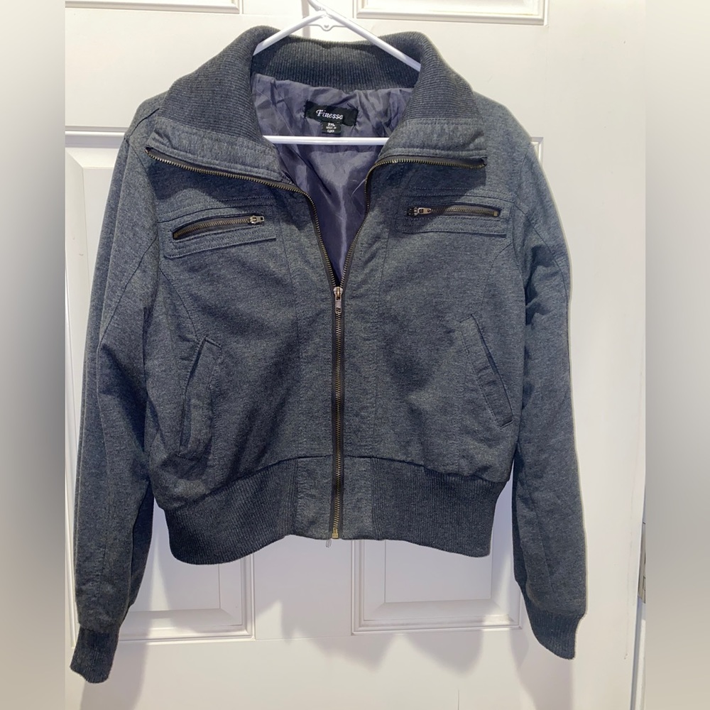 Pewter Gray Color Bomber Jacket
